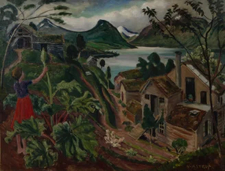 Rhubarbe et jeune fille à Sandalstrand