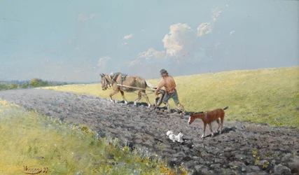 Labourer le champ, 1899