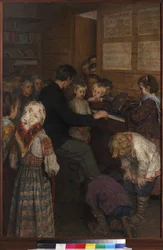 Leçon de chant dans une école villageoise