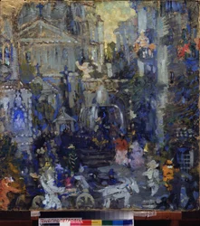 Décor préparatoire pour la pièce de théâtre "Le masque de la mort rouge" de Edgar Allan Poe