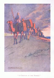 Une caravane dans le désert