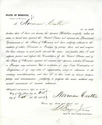 Serment de loyauté de Norman Cutter du Missouri, Comté de St. Louis