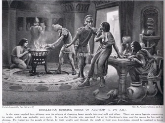 Dioclétien brûlant des livres d