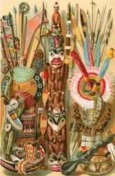 Culture des mongoloïdes américains : Armes et motifs indiens
