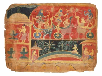 Illustration pour le Bhagavata Purana, la
Scène de bataille de Rukmini-Haran