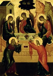 La Sainte Trinité, école de Novgorod, XVe siècle