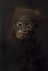 Bébé orang-outan 1, 2009 (acrylique sur bois)