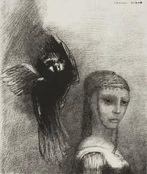 Et un grand oiseau, descendant du ciel, se jette contre le point le plus haut de ses cheveux, planche 3 de 10
