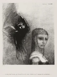 Et un grand oiseau, descendant du ciel, se jette contre le sommet de ses cheveux, planche 3 de 10, 1888
