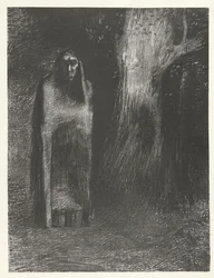 Un homme devient solitaire dans un paysage nocturne (La Nuit)