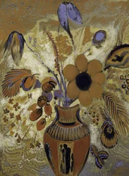 Vase étrusque avec des fleurs, 1900-1910