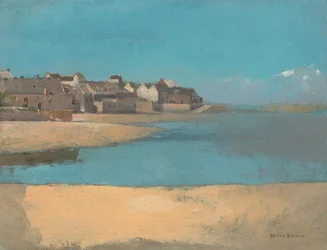 Village au bord de la mer en Bretagne, vers 1880
