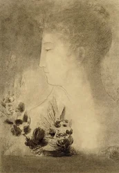 Profil de femme avec couronne de lauriers