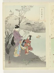 Admiration des fleurs de prunier (comparaisons entre beautés et fleurs)