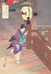 Visiter le temple pieds nus. Série : images des mœurs et coutumes des femmes