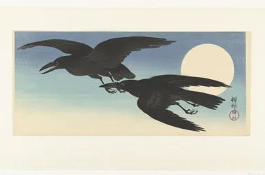 Corbeaux sous la pleine lune