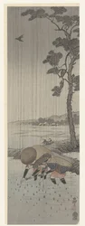Planteurs de riz sous la pluie