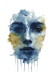 Regard bleu aquarelle
