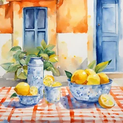 Table méditerranéenne au citron