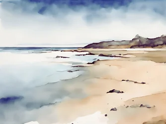 Aquarelle côtière sereine