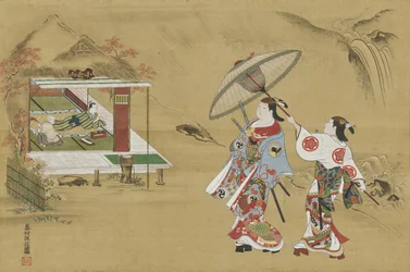 Allusion à la chaumière de Fujiwara no Teika au mont Ogura
