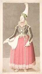 Femme en costume paysan islandais