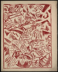 Illustration pour le livre La Guerre par Aleksey Kruchenykh, 1916