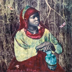 Jeune fille de l’Egypte, 2022 (mixed media on canvas)