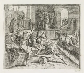 Salomon construit le temple à Jérusalem (Schilderingen in de Loggia van Rafaël)