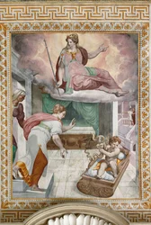 Hercule nouveau-né combattant les serpents envoyés par Héra, sous le regard de sa mère Alcmène (détail)