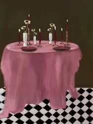 Table romantique dressée
