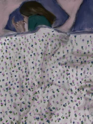 Femme dans un lit de fleurs