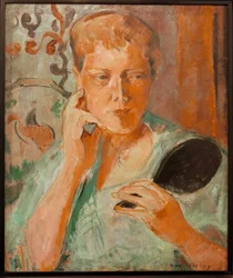 Portrait de Margarethe avec miroir à main noir