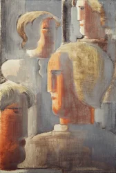 Groupe de quatre têtes gris bleu, Folkwang-Étude III