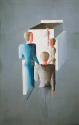 Quatre figures et un cube