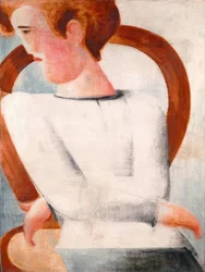 Jeune homme blanc sur une chaise courbée