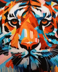 Tigre abstrait coloré