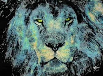 Le majestueux lion bleu