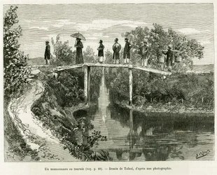 Un missionnaire en tournée. Gravure de Tofani, pour illustrer l