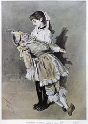Tendresse enfantine : fille et sa poupée