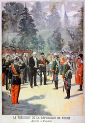 Félix Faure, Président de la France, reçu au Peterhof, Saint-Pétersbourg, Russie