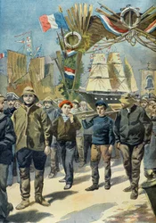 Le grand pardon des Islandais a Paimpol en 1898 (Engraving)