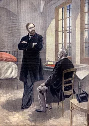 Paul Déroulède avec son avocat à la prison de la Santé
