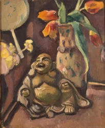 Nature morte avec une statuette de Bouddha