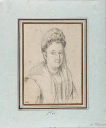 Portrait de Costanza Sforza di Santa Flora (1550-1617), Duchesse de Sora et épouse de Giacomo Boncompagni Dessin par Ottavio Leoni (1578-1630) Gênes, Musei di Strada Nuova, inv 2431