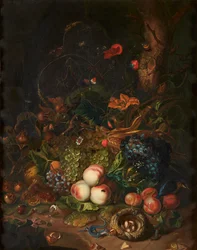 Nature morte de fruits et de fleurs