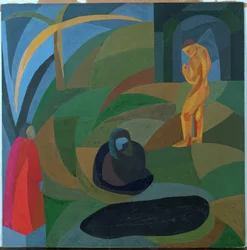 Composition avec trois personnes (gouache)