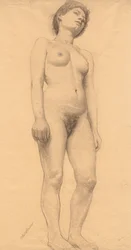 Nu féminin debout, probablement 1878-79