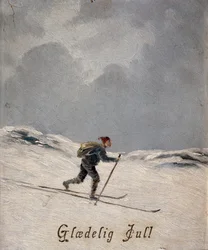 Skieur (Joyeux Noël), vers 1880