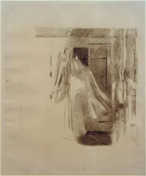 Femme et garçon devant une armoire